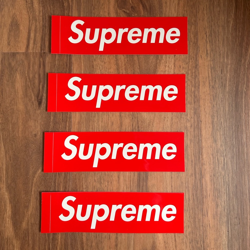 Supreme Red and White Stickers